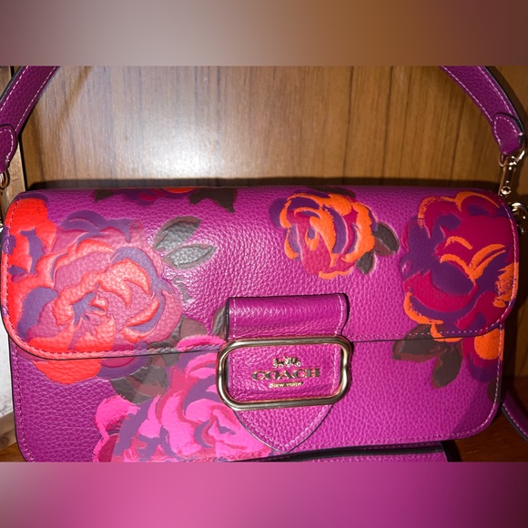 COACH Morgan Shoulder Bag With Jumbo Floral Print - Picture 4 of 12